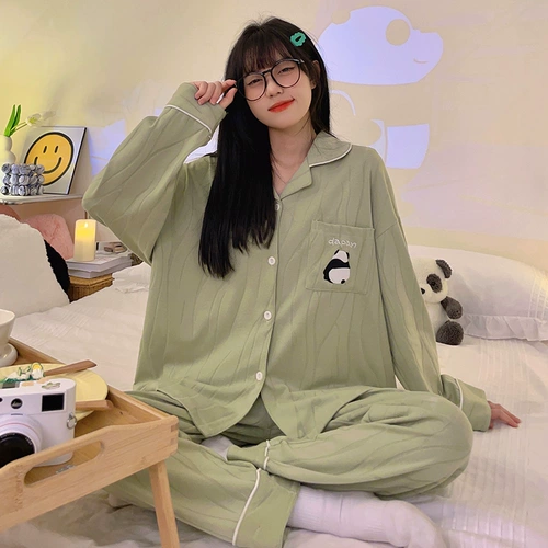 Лонгслив, пижама, весенний осенний демисезонный хлопковый комфортный комплект, популярно в интернете, 2025 года