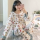 Đồ ngủ nữ mùa xuân, thu đông cotton dài tay phong cách hàn quốc tươi trẻ dễ thương sinh viên plus size phục vụ tại nhà bộ đồ hai mảnh mùa hè - Cha mẹ và con