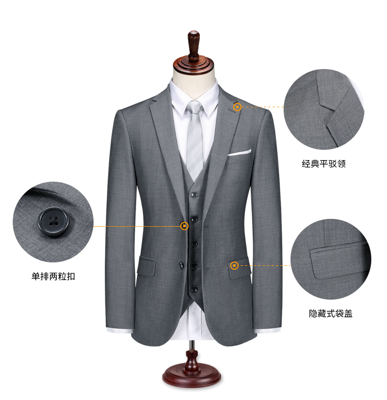 Bộ đồ vest nam màu xám phù hợp với bộ đồ nam áo vest nam đẹp