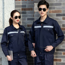 Spring and autumn cleaning labor long-sleeved overalls suit mens cotton wear-resistant factory tops custom reflective strip labor insurance clothes