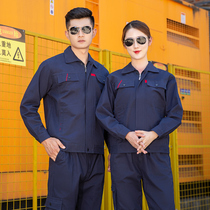 Spring and Autumn Long Sleeve Cotton Overalls Set Mens Top Thickened Wear-resistant Electric Welding Factory Site Labor Order Labor Protective Clothing
