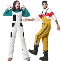 1920 new product AlloyDream mens and womens single and double board ski suit drawstring leg bib waterproof breathable windproof warm