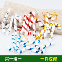 Santa Crutches Small Plastic Candy Crutches Classic Multicolor Christmas Tree Pendant Christmas Decoration