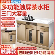 Private room marble countertop tea cabinet disinfection cabinet commercial double door with drawer with kettle restaurant side cabinet