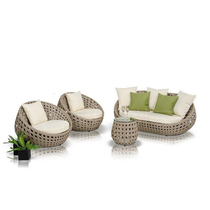  Outdoor sofa Living room rattan chair Sofa Rattan furniture Hotel leisure outdoor sunscreen waterproof rattan sofa combination