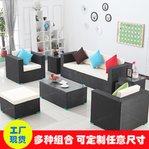  Outdoor furniture rattan sofa Living room Balcony rattan sofa Outdoor anti-rattan sofa chair Villa garden leisure chair