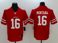 Quần áo bóng bầu dục huyền thoại người hâm mộ phiên bản áo ngắn tay hip hop cỡ lớn 49ers 49 người 16 # MONTANA - bóng bầu dục áo thun chơi bóng bầu dục
