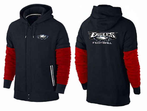 Quần áo bầu dục nút dây kéo áo len hoodie dài tay thể thao cỡ lớn Eagles Eagles jersey Rugby và bóng bầu dục