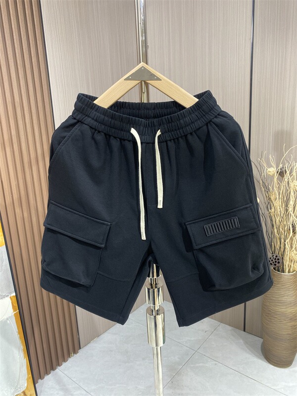 Summer Trendy Brand Loose-Fitting Five-Point Pants for Men, New Elastic Waist Drawstring Mid-Length Pants, Fashionable Versatile Casual Work Shorts