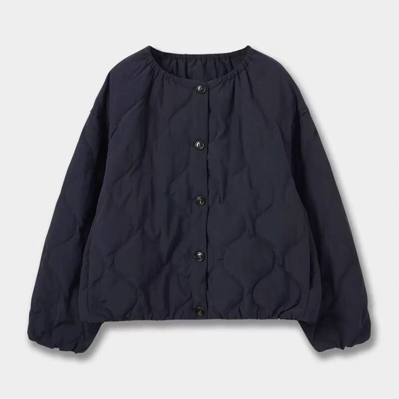 Cos Style Women's Casual Quilted down Jacket Navy Blue 2025 Winter New Product 1323837001
