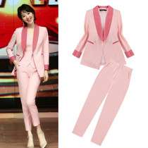 Online Red Same-style Fried Street West Suit Professional Suit Woman Temperament Three Sets Foreign Air Small Suit Waistcoat 90% Pants
