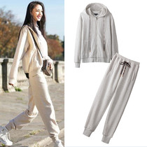 Zhang Heaven loves the same style of loose casual sportswear suit autumn and winter high-end womens clothing long pants two sets of fashion women