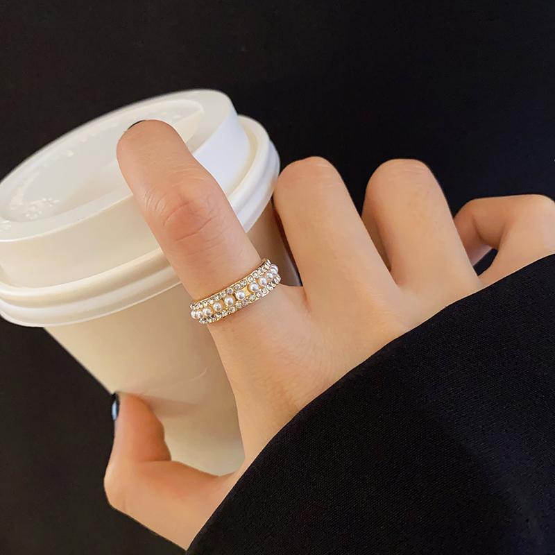 Outleys brand discount store withdraws the locker clearance pick up full drill pearl ring outlets female accessories