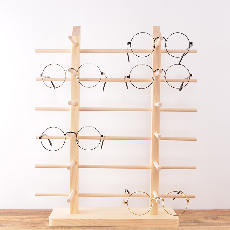 Solid Wood Glasses Display Stand, Eyewear Store Storage Rack, Display Decoration Props, Sunglasses Stand, Eyeglass Holder