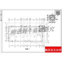 Large-span well beam club building structure construction cad drawings (cad drawings with effects)