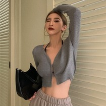 Hot girl 2022 spring dress new v collar short piece of body black inner hitch long sleeve bottom knit cardiovert blouse womens dress