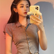 2022 Summer new design sensation Short crowdsourced short sleeve square collar bottom-shirt T-shirt blouses womens clothing