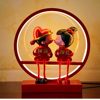 Wedding bride dowry lamp red lamp wedding gift table lamp bedside lamp a pair of long-lived lamp wedding room romance