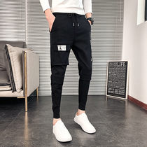Pants men Korean version of the trend spirit guy tooling Korean version of the trend slim Joker 2020 new spring tie pants