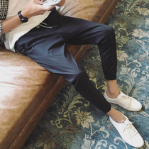 2021 new summer thin casual pants mens Korean version of the trend students slim feet sports pants Haren pants