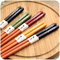 Chopsticks family set Bamboo chopsticks Household chopsticks Creative chopsticks set Happy family bamboo chopsticks 6 pairs