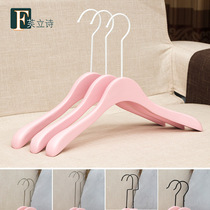 Solid Wood pink hanger Princess powder clothes hanging girl heart clothing store wooden hanging clothes for wedding gifts custom clothes hanger