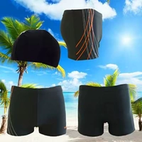 Mũ bơi nam Quần bơi nam hai bộ đồ bơi thời trang không thấm nước và khô nhanh, đồ bơi góc phẳng để mua quần bơi để gửi mũ bơi - Nam bơi đầm quần bơi cho nam
