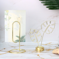 Metal Turtle Back Leaf Business Clip Golden Business Claim Bookmarks Golden Desktop Fittings Wedding Notes