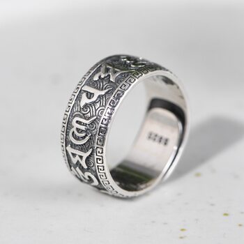 Chunfeng sihan s925 silver retro craft men's ring men's flat opening adjustable silver ring
