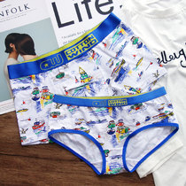 Lovers Briefs Pure Cotton Suit Lovers Cute Modell Cotton Comfort Mens Flat Corner Briefs Couples Knickers