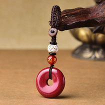 Cinnabar safety buckle pendant Purple gold sand car keychain pendant Men and womens year of life evil spirits jewelry Evil spirits hanging jewelry