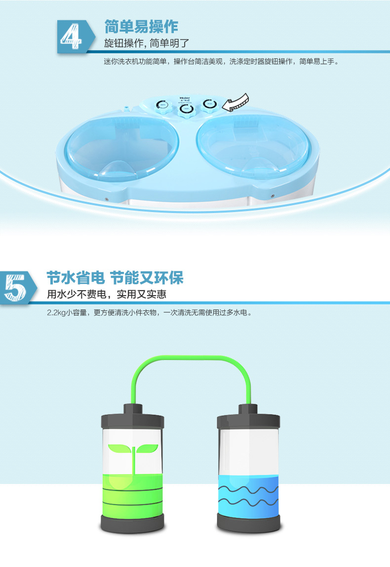 Haier 3kg bán tự động mini xi lanh đôi xô nhỏ máy giặt nhỏ bé bé nhà bé thùng đôi máy giặt electrolux ewf8025dgwa