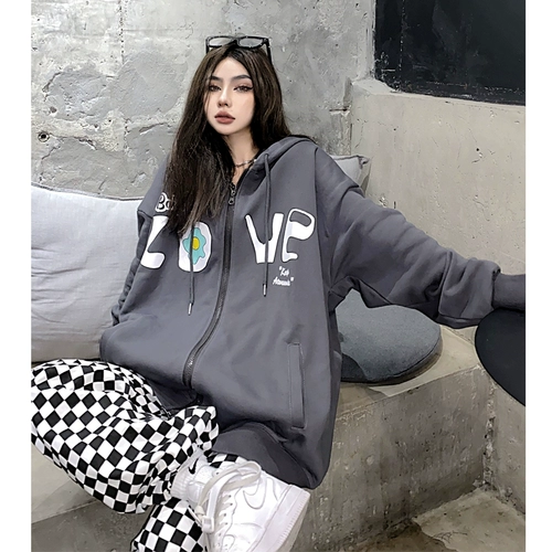 Tide, осенняя тонкая толстовка, куртка для влюбленных, европейский стиль, в американском стиле, оверсайз, в корейском стиле