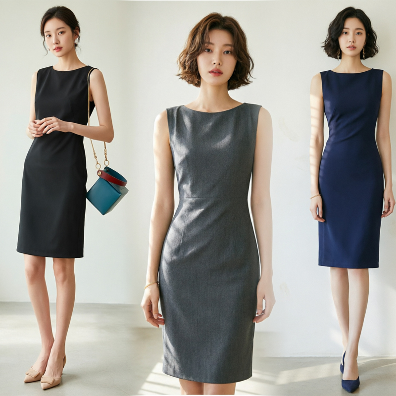 Summer New Style Intellectual Ol Midi Dress Slim Fit Bodycon Gray Sleeveless Commuter Dress for Women 2026 Base Dress