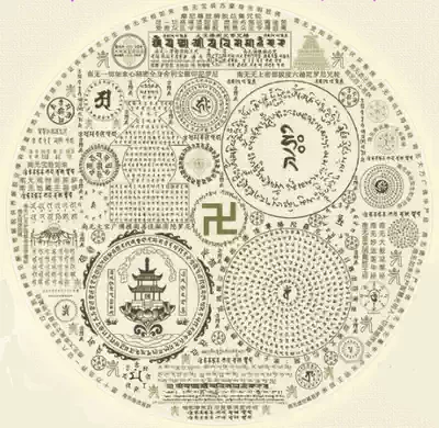 Mani Zunsheng Liberation Collection Pagoda Curse Wheel Stickers Ten stickers each (diameter 7 7cm)
