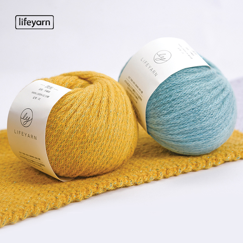 lifeyarn streamer thick wool group coat cardigan line gold and silver wire filling core wool diy hand-knitted sweater