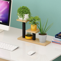 Green flower stand three-layer potted ornaments shelf Net red TV cabinet next to the fleshy rack desktop mini