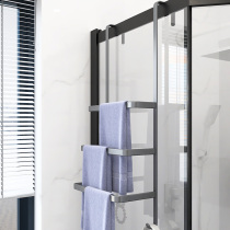 Porte-serviettes gris pistolet dusine sans poinçon support de rangement pour salle de bains porte-serviettes de bain intégré porte-serviettes suspendu barre à serviettes salle de douche