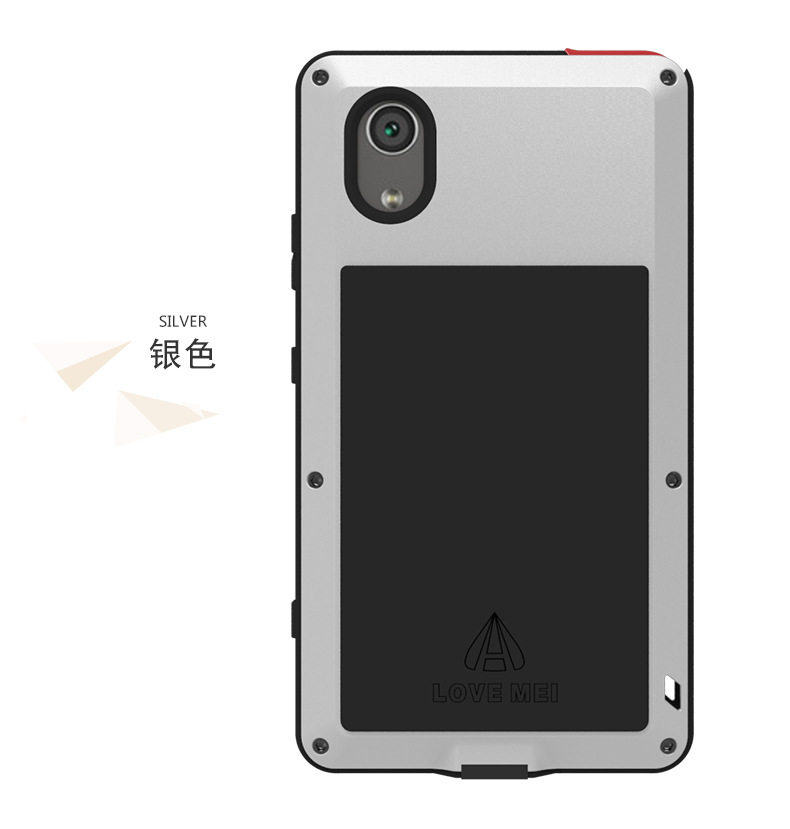 LOVE MEI Powerful Water Resistant Shockproof Dust/Dirt/Snow Proof Aluminum Metal Outdoor Gorilla Glass Heavy Duty Case Cover for SONY Xperia XA1 Plus