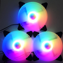 Brand new jade ring RGB dazzling heat dissipation fan 12CM large air volume ultra silent large 4PIN powered set color