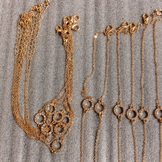 外贸塬单饰品极简百搭闪钻圆圈手链精致日常简约叠戴细链脚链V22