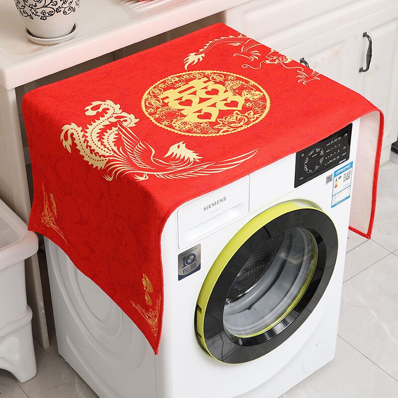 Festival red dust cover roller washing machine towel sunscreen microwave oven cover refrigerator cover cloth
