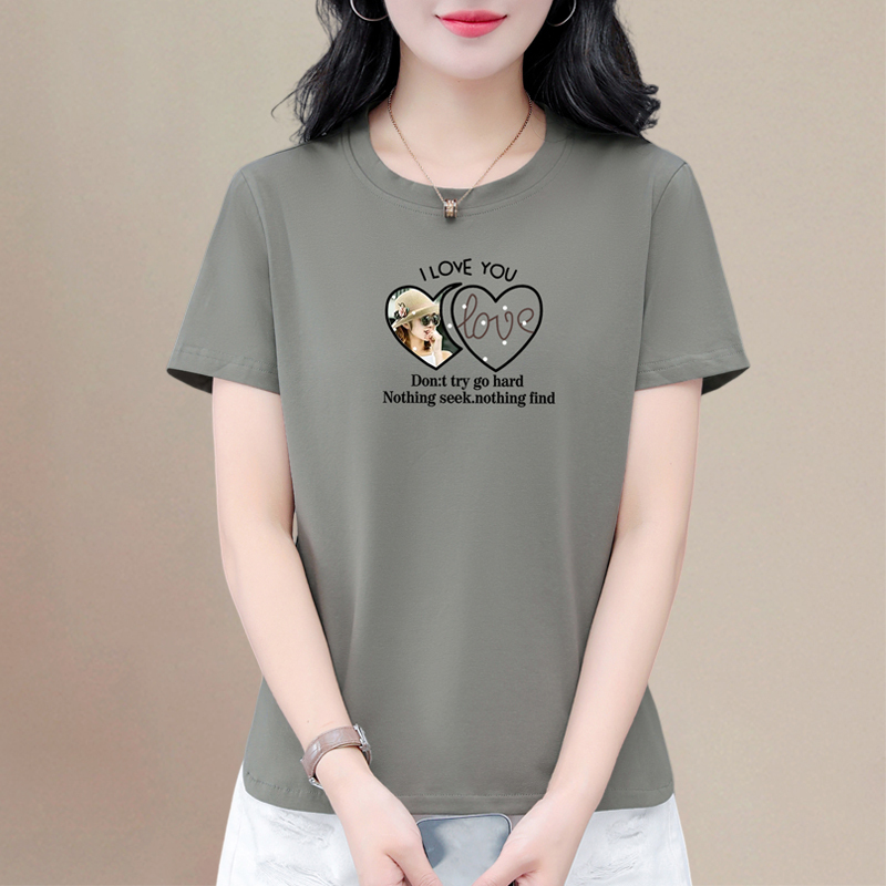 Pure Cotton Short-Sleeved T-Shirt Women's Top Summer 2026 New Large Size Loose and Stylish Middle-Aged Mother's Casual T-Shirt Pure Cotton Short-Sleeved T-Shirt Women's Top Summer 2026 New Large Size Loose and Stylish Middle-Aged Mother's Casual T-Shirt