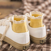 Agaric Side Socks Female Short Socks Lace Teenage Girl Short Stocking Socks Korean Version Lovely Day Ensemble Spring Summer Thin net red schoolgirl