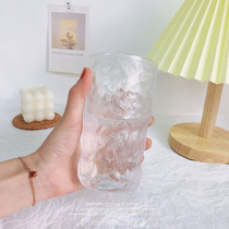 Japan-style Glacier Textured Glass Cup Water Cups Home Ins Wind Teacup Women Beer Cups Juice drinks Cup minimalist cups