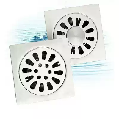 Powder room sewer pipe deodorant floor drain cover Stainless steel washing machine Bathroom shower room floor drain thickened large displacement
