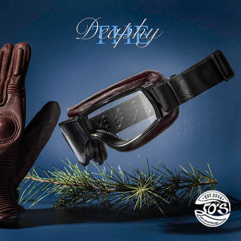 [50's] Deep Series Retro Harley Motorcycle Pilot Goggles