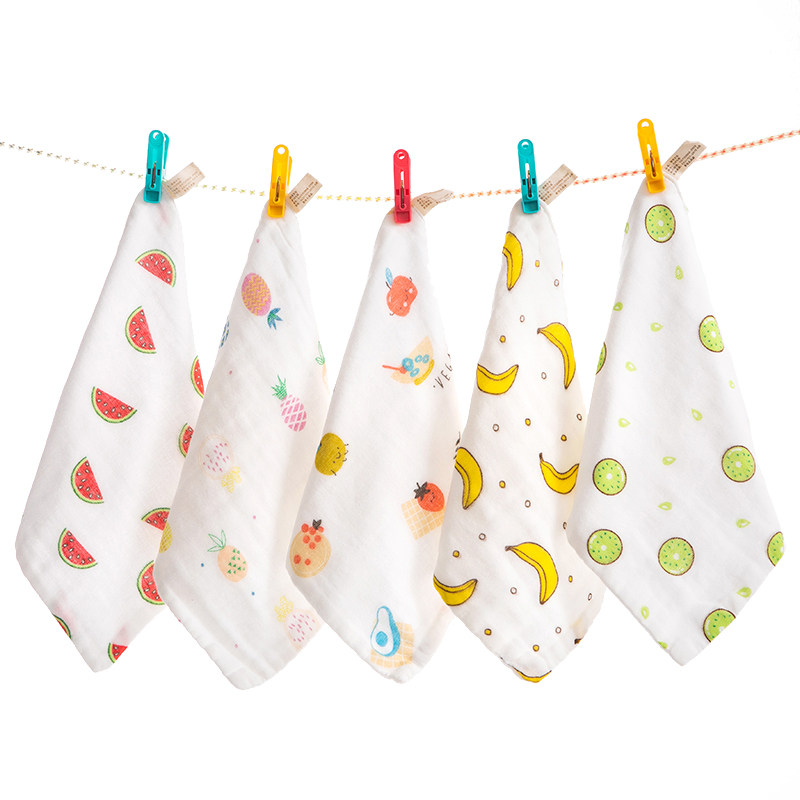 Baby saliva towel summer thin cotton gauze 10 packs baby breathable square face wash small square towel