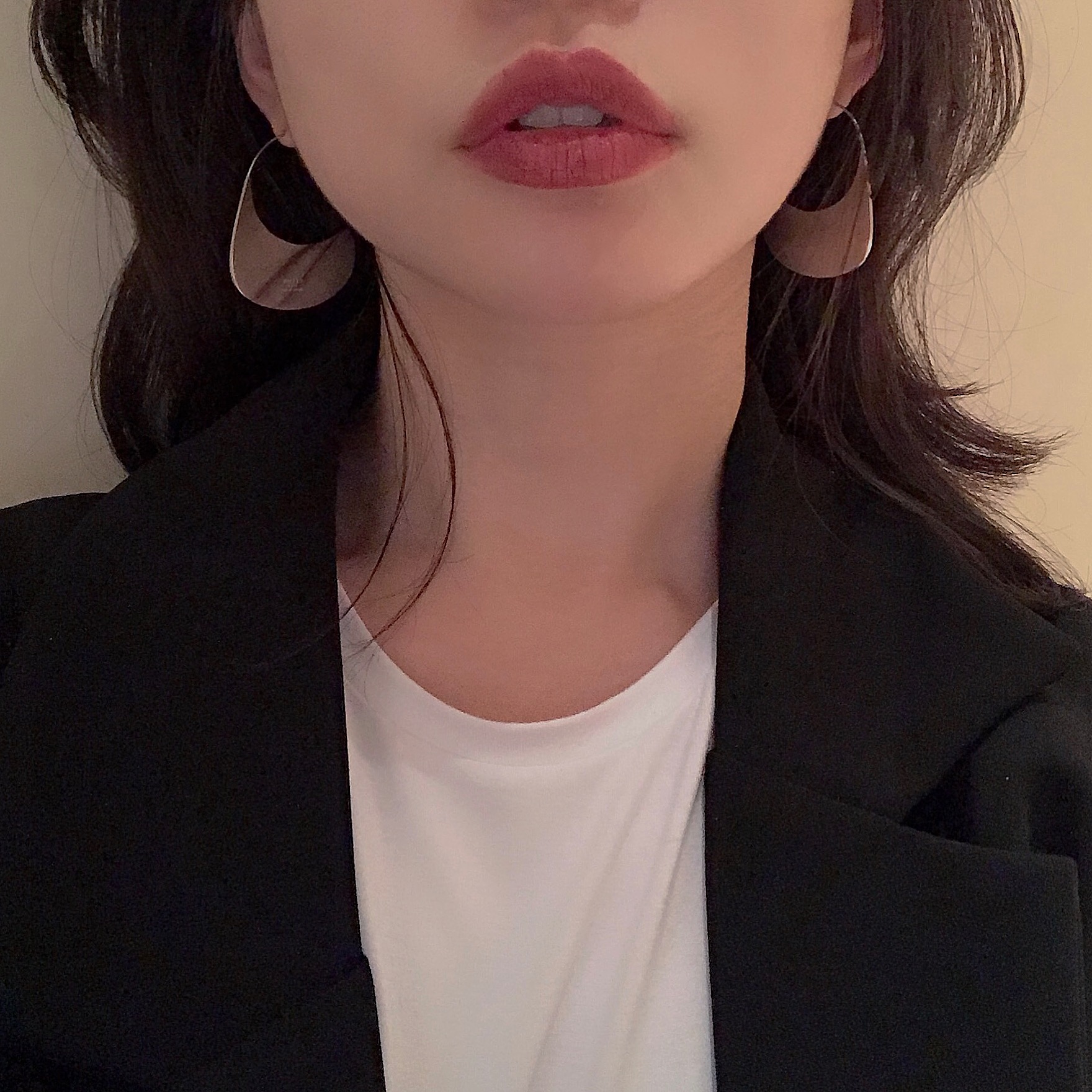 Cold Loarly Superior Sense Metal Geometric Silver Earrings 2020 New Tide Korea Temperament Net Red Ear Pints