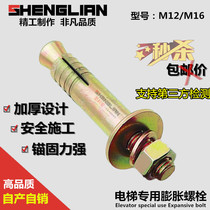 Elevator special expansion bolt national standard gecko screw weighted thickening type high strength metal anchor M12M16
